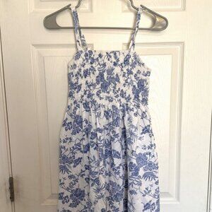 Universal Thread Women's XS Blue & White Summer Dress Smocked w/ Pockets